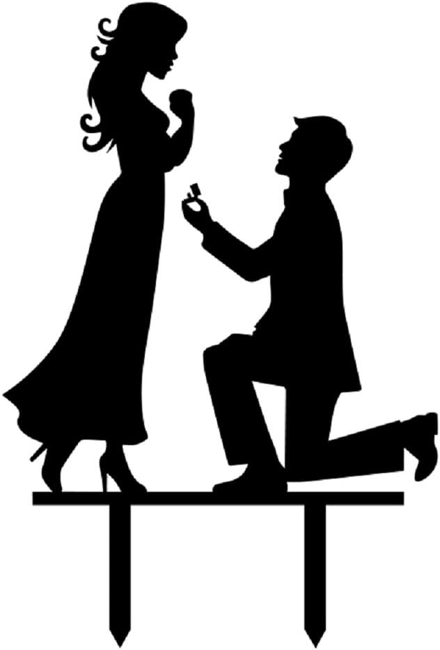 Propose Wedding Cake Topper Funny Love Couple Decoration Cake Topper Wedding Engagement Bridal Shower