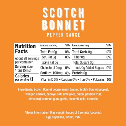 Melinda’s Scotch Bonnet Hot Sauce - Gourmet Scotch Bonnet Pepper Sauce - Made with Fresh Peppers, Carrots, Papaya & Lime Juice - Keto, Vegan, Gluten Free - 5oz, 4 Pack