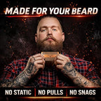 Wooden Beard Comb for Men & Case, Great Mustache Comb for Men, Dual Action Beard & Mustache Comb With Fine & Coarse Teeth, Mens Pocket Wood Comb, Peine Para Barba de Hombre, Fathers Day Gift