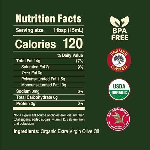 Pompeian USDA Organic Smooth Extra Virgin Olive Oil, Contains Polyphenols, First Cold Pressed, 68 Fl Oz