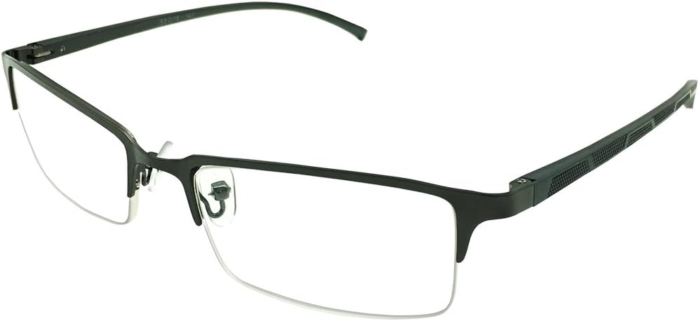 Half Rim Reading Glasses Mens Womens Black Metallic Readers