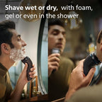 Philips Shaver for Men Series 3000 Rechargeable Wet/Dry Mens Electric Shavers Electric Razor for Men- Modern Steel Metallic