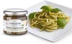 CAMPO D'ORO - Basil Pesto with Pecorino, Sicilian Creamy Pesto Recipe. Net Wt 6.35 oz (180g)