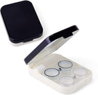 ofone Contact Lens Case, Two Pack Portable Contact Lenses Travel Cases with Remover Tool Tweezers Mirror Solution Bottle Contacts Holder Container Storage Kit for Women Men (Black)