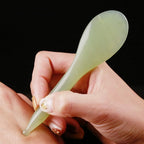 Jade Manual Acupressure Gua Sha Beauty Pen- Natural Trigger Point Massage Therapy Tool-Real Jade Stone Reflexology Pressure Point Massager Tool for Full Body Relaxing Deep Tissue Pain Relief