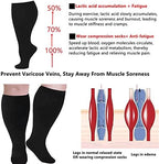 Plus Size Compression Socks Women, 2/3/4/6 Pairs Compression Socks for Women Travel Swelling Nurses Running Pregnant Large Calf Support Socks Plus Size Compression Socks Wide Calf