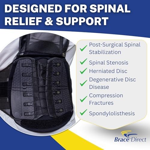Core Pro LSO Back Brace - Medical Grade Lumbar Support for Spinal Stenosis, Bulging & Herniated Discs, DDD, Post Op Recovery, and Low Back Pain - L0650 L0637 (OSFM - Up to 55 in. Waist)