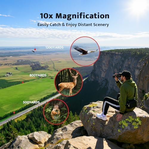 Monocular Telescope, 10x42 Monoculars for Adults, Usogood Compact Portable Waterproof Monocular with Hand Strap, Lightweight Handheld Pocket Telescope for Bird Watching