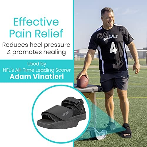 Vive Wedge Post-Op Shoe - Offloading Boot for Heel or Ankle Pain - Medical Foot Recovery for Bone or Soft Tissue Surgery, Fracture, Plantar Fasciitis, Ulcerations, Feet, Wounds, Open Toe (X-Large)