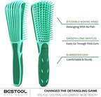BESTOOL Detangling Brush for Black Natural Hair, Curly Hair Afro 3/4abc Texture - Faster and Easier Detangle Wet or Dry With No Pain (Green)