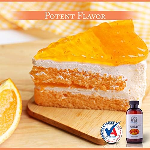Happy Home Flavoring Natural Orange Baking Flavor Emulsion - Certified Kosher, 4 oz.