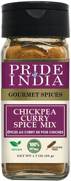 Pride of India - PACK of 6 - Chickpea Curry Masala Seasoning Spice – Authentic Indian Taste – Spice Blend for Curry Dishes – Gourmet & Flavorful Mix – 1.7 oz. Small Dual Sifter Bottle