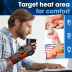 Cordless Wrist Heating Pad, Heated Wrist Wrap Brace for Right Hand, Hand Heating Pad Wrist Support Brace with Detachable Controller for Women and Men