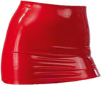 EXLATEX Women's Latex Rubber Gummi Black Mini Skirt