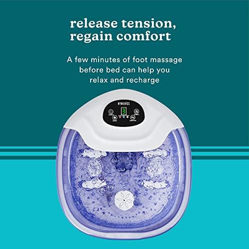 HoMedics Salt-N-Soak Footbath with Heat Boost and Soaking Salt Starter Kit, 4 Soothing Massage Rollers, Toe-Touch Controls, Splash Guard, Bubble, Vibration Massage, Bath Salt Dispenser, LED Display