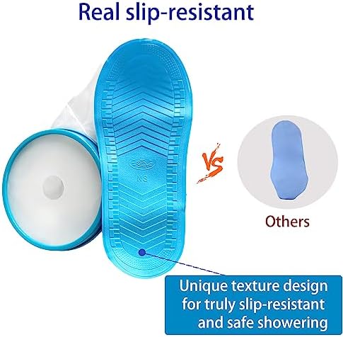 Tideshake Non‑Slip Waterproof Foot Cast Cover for Showering, Reusable Adult Foot Cast Protector, Cast Covers for Shower Foot & Ankle, Watertight Cast Bag for Surgery, Burns, Wounds & After Surgery Recovery