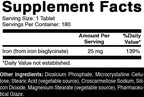 Oxify Iron 25 mg | 180 Tablets | Gluten-Free, Non-GMO | Supplement Made in USA
