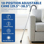 Blue Jay Adjustable Walking Cane for Men & Women - Lightweight Aluminum Walking Stick for Seniors & Elderly - Sturdy Non-Folding Cane with Ergonomic Handle & Non-Slip Rubber Tip