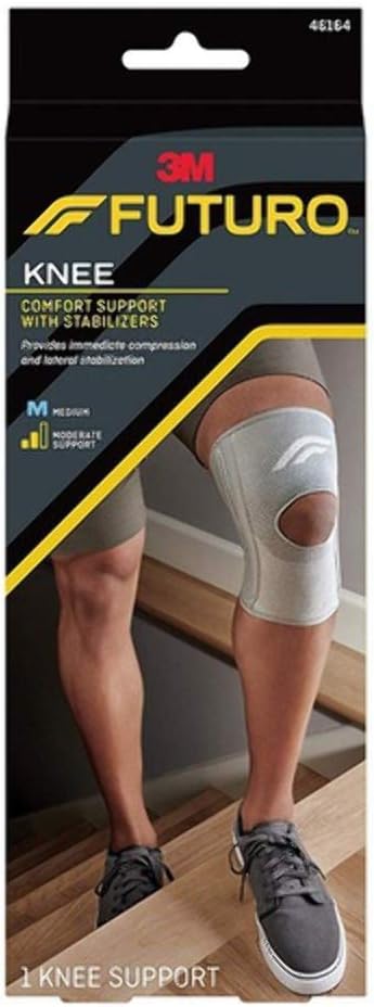 FUTURO Comfort Knee Support with Stabilizers, Ideal for Sprains, Strains, and General Support, Breathable, Small