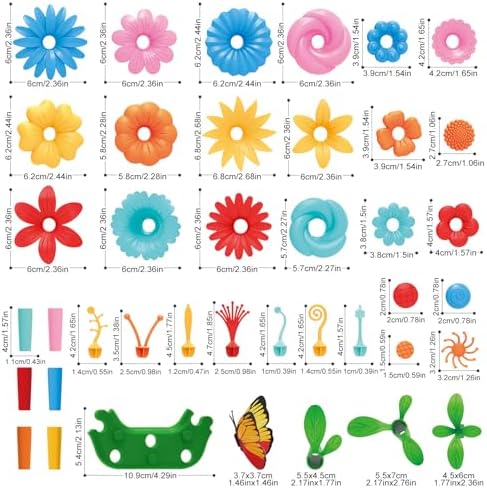 SpringFlower Toys for Girls 3 4 5 6 7 Years Old, Flower Garden Building Kit with Storage case,Educational STEM Toy and Preschool Garden Play Set for Toddlers, for Kids,148pcs