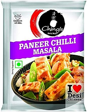 Ching's Secret Paneer Chilli Masala Taste Enhancer Taste of Indian Food Seasonings- Pack of 10 Indian Snacks