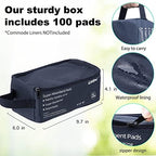 LaSyL Super Absorbent Commode Pads - 100 Count Wholesale Value Pack - for Camping Portable Toilet Bags, Commodes Liners Disposable, Bed Pan, Potty Chair-Leak Proof