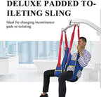Patient Lift Sling with Commode Opening,Lift Medical Slings,Deluxe Sit-to- Padded Sling,Quicker Easier Safer Transfers and Toileting,A