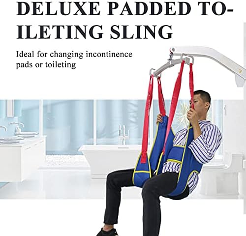 Patient Lift Sling with Commode Opening,Lift Medical Slings,Deluxe Sit-to- Padded Sling,Quicker Easier Safer Transfers and Toileting,A