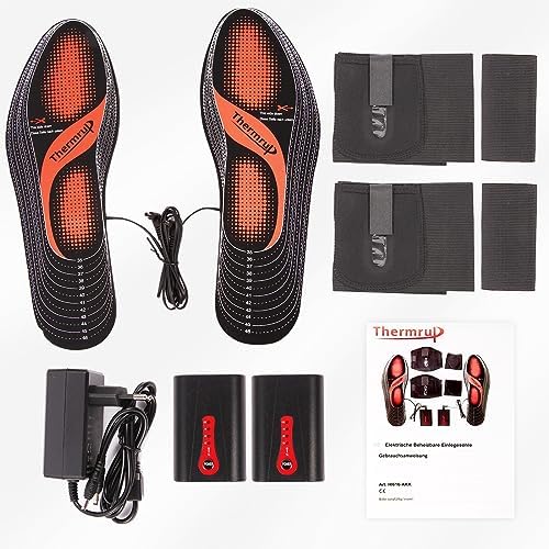 Thermrup Electric Heated Insoles Foot Warmers Rechargeable Li-Ion Battery(4 Temperature Settings) Size 4.5-14, Far Infrared, High Temperature