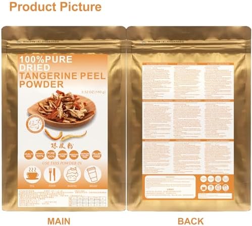 Natural Pure Dried Tangerine Peel Powder/陈皮粉 100g/3.52oz Dried Mandarin Orange Peel Powder, Tart & Sweet, From Juice