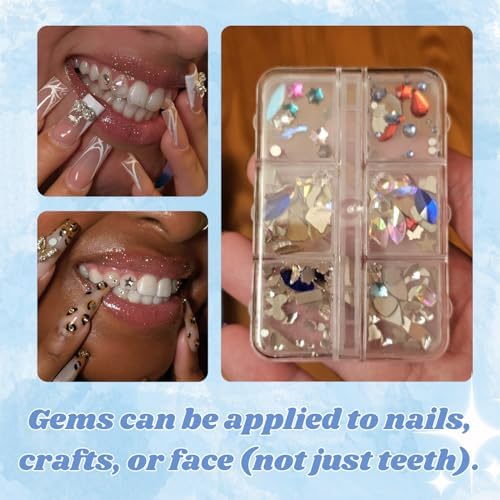 Fiorland Tooth Gem Kit, DIY Crystals Jewelry Kit Teeth Gems Set, 2025 New Professional Fashionable Y2k Tooth Gems for Teeth, 140 Pcs Starter with Sparkling Diamonds