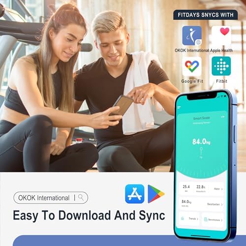 Elevon Smart Scale for Body Weight, Digital Bathroom Scale with LED Display, 12 Body Composition Metrics, Body Fat BMI Health Monitor, Bluetooth Sync with Apps, 400lb Capacity, Tempered Glass