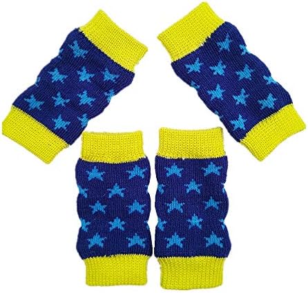 Dog Leg Warmers Dog paw Protector hock Protector for Dogs Leg Socks Knee Pads Joint Support (Blue Stars, L (9.9-13.2 lbs))
