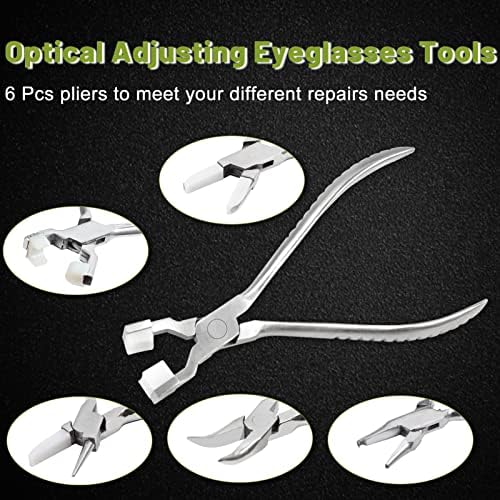 SPEEDWOX Eyeglasses Pliers Set - 6 Pieces Including Nose Pad, Arm, Frame Adjusting Pliers