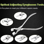 SPEEDWOX Eyeglasses Pliers Set - 6 Pieces Including Nose Pad, Arm, Frame Adjusting Pliers