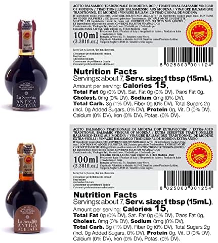 La Secchia - "Duetto", Aged 20 and 35 years, Traditional Balsamic Vinegar of Modena DOP, Two Bottles of 100 ml with Glass Dosing Cap