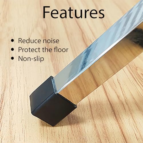 20Pcs 3/4 Inch (19mm) Square Rubber Chair Leg Tips Caps, Chair Table Leg Covers Floor Protectors, Chair Leg End Caps for Furniture, Table
