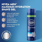 NIVEA MEN Maximum Hydration Shave Gel, with Aloe Vera and Provitamin B5, Shaving Gel for Men, 7 Oz Can, Pack of 3