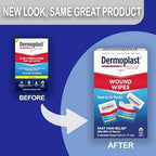 Dermoplast Wound Wipes, Medicated Antiseptic Wipes, First Aid Cloths, Analgesic for Minor Cuts, Scrapes and Burns on The Go, Sting Free Formula, 10 Individual Cloths (Packaging May Vary)