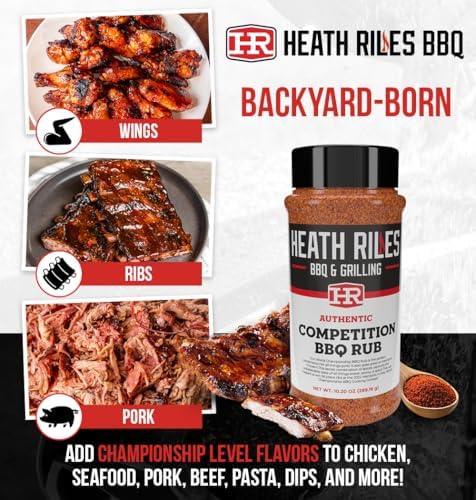 Heath Riles BBQ Rub - Competition Seasoning, Champion Pitmaster Recipe, Legendary BBQ Rubs For Smoking & Grilling, 80+ BBQ Championships, 8 oz.