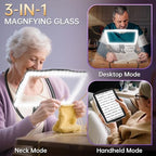 10X Magnifying Glass with Light, Hands Free Large Magnifying Glass for Reading, Full Book Page Magnifiers Flexible Gooseneck Magnifier for Reading Repair Sewing Low Vision, 10.6 x 7.8in (Black)