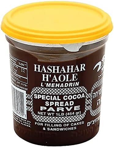 Hashahar Ha’ole Chocolate Spread | Parve (Non Dairy) Kosher, 16-Ounce 2 pack