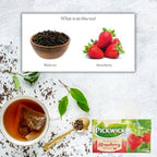 Pickwick Strawberry, 20 Tea Bags Per Packages, (Pack of 4)