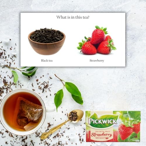 Pickwick Strawberry, 20 Tea Bags Per Packages, (Pack of 4)