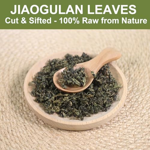 FullChea - Premium Gynostemma Tea Jiaogulan Loose Leaf Tea Herbal Tea - Non-GMO, Sulfur-free, Caffeine-free - Enhance Immunity - 4oz/114g