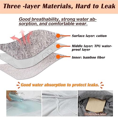 Urine Incontinence Shorts, Washable Elastic Adjustable Patient Care Trousers for Adults, Elderly