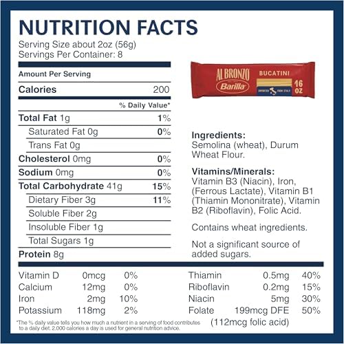 Barilla Al Bronzo Pasta, Bucatini, 16 oz (Pack of 3)