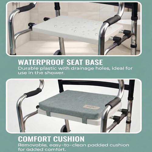 Seat for Walker - with Sponge Cushion，Universal Walker Rest Seat for Attachable Seat Folding, Maximum Weight Capacity of 250 Pounds