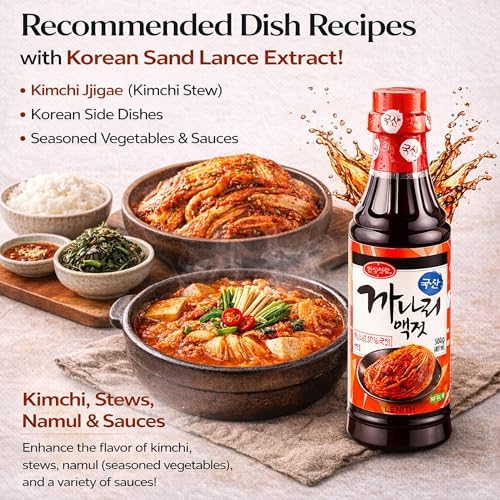 LENITH Korean Sand Lance Fish Sauce – Naturally Fermented Umami Sauce for Kimchi & Korean Cooking – 17.6oz (500g)