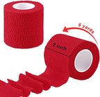 BQTQ 40 Rolls Self Adhesive Bandage 2 Inch Red Self Adherent Stretch Bandage Self Stick Athletic Wrap Tape Wound Wrap for Wrist Ankle Swelling Sprains